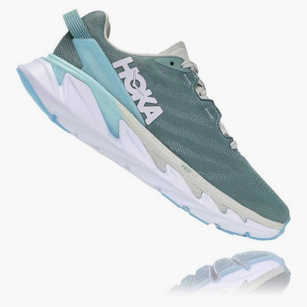 Hoka Athletic Shoes in Teal and Light Blue